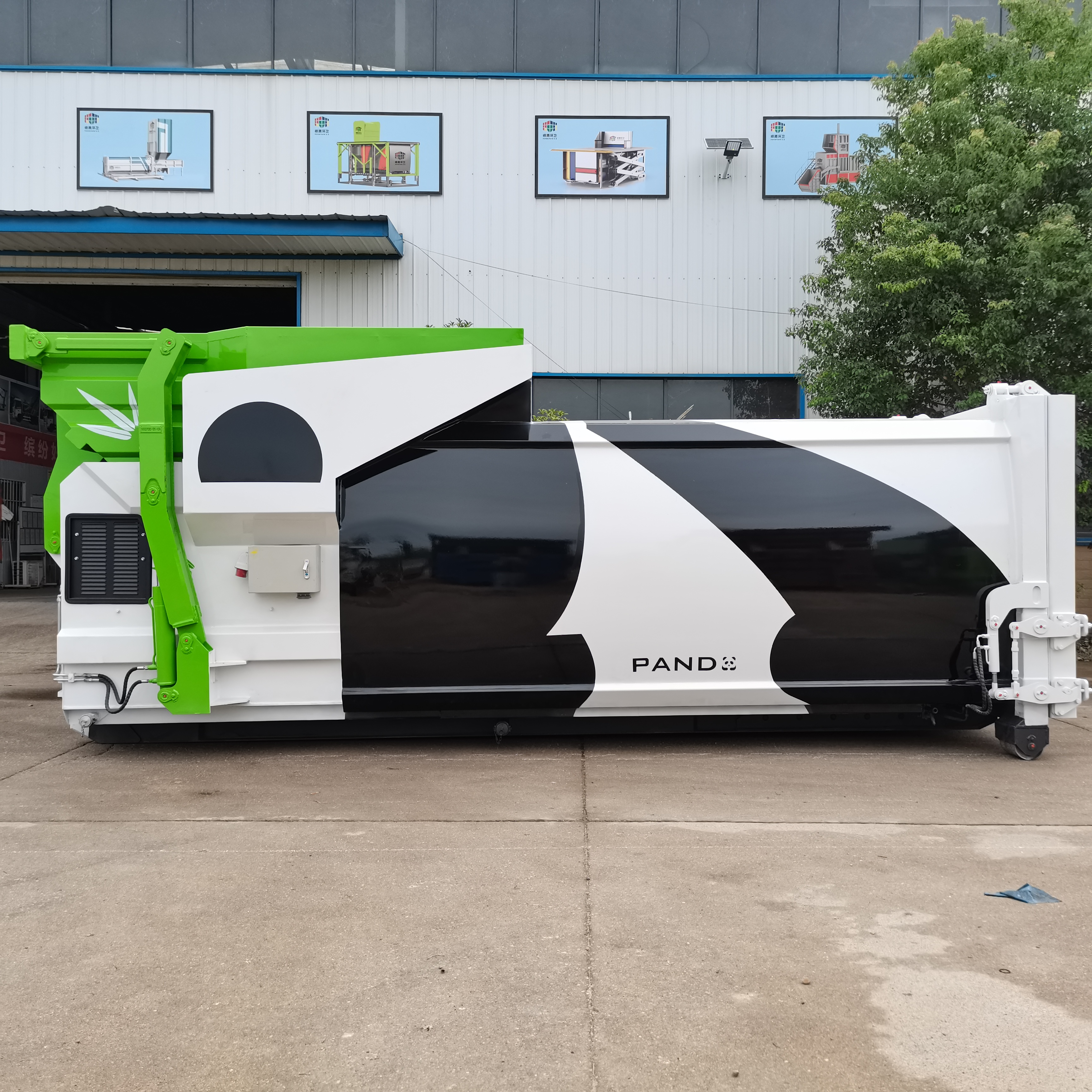 18方壓縮垃圾箱整體式移動(dòng)站勾臂車(chē)配套垃圾站