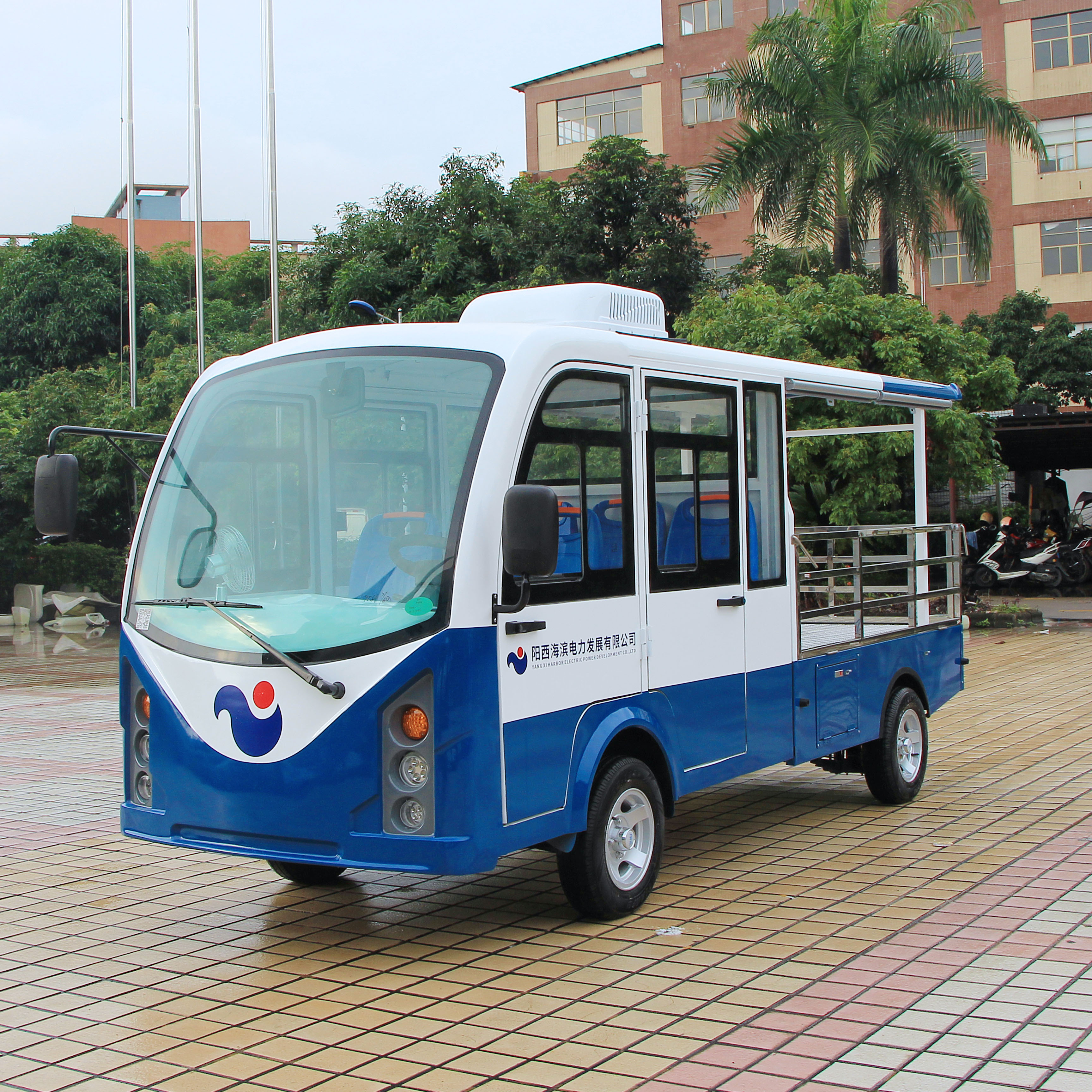 朗晴雙排座電動載貨車廠區(qū)轉(zhuǎn)運電瓶小型貨車帶空調(diào)