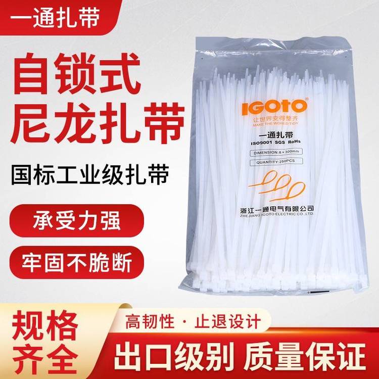 一通扎帶尼龍塑料捆扎自鎖式強(qiáng)力卡扣封條固定白色捆線(xiàn)帶束線(xiàn)帶