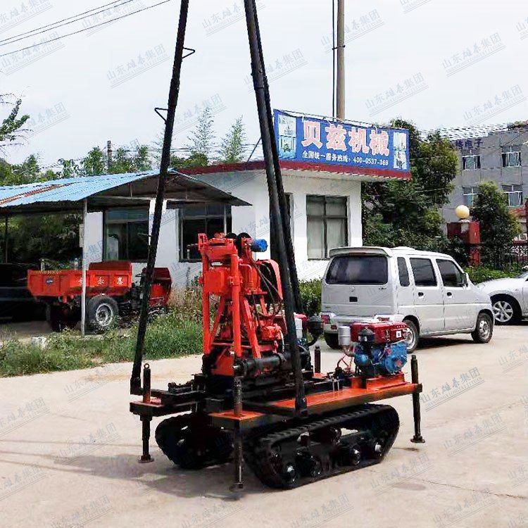 履帶式小型上山勘察設備山地巖層取芯液壓勘探機50型家用水打井機