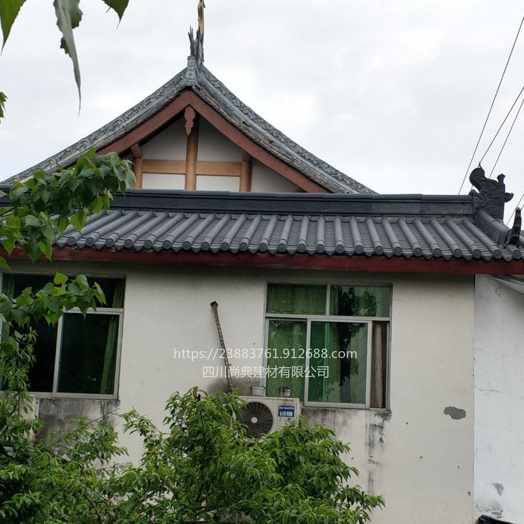 仿古屋檐瓦，古建筑屋頂瓦，新中式筒瓦，高分子復(fù)合瓦安裝