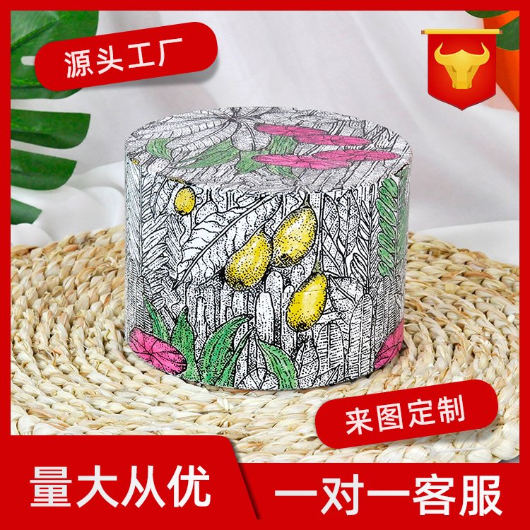 設計款天地蓋包裝紙盒素描感花卉印刷圖案紙筒包裝盒軍興溢美