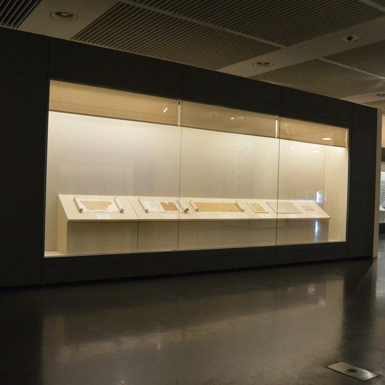 美術(shù)館展柜廠家博物館展示柜定制工廠-隆城博具