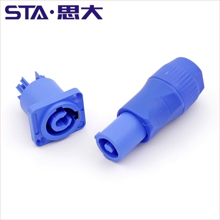 WAC3FCA\/WAC3MPA插頭插座3芯藍(lán)色防水航空插頭顯示屏專(zhuān)用連接器