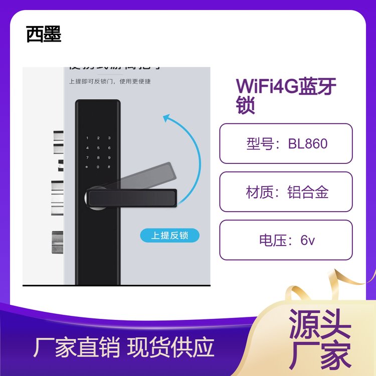 西墨小區(qū)園區(qū)金屬室內(nèi)以太網(wǎng)WiFi4G手機(jī)藍(lán)牙支持多種場(chǎng)景智能鎖