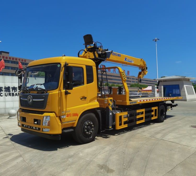 國六東風(fēng)天錦帶吊平板清障車8噸重載板道路搶險救援多功能拖車