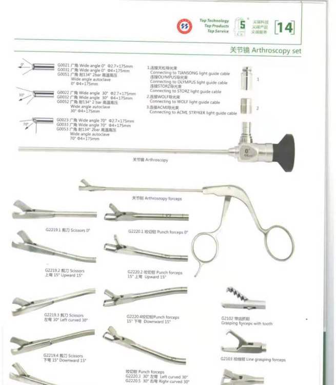 天松高清的關節(jié)內(nèi)窺鏡GJ型解除關節(jié)疾病器械