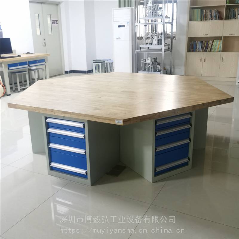 博毅弘六工位鉗工臺四工位裝配臺重型學校實訓操作臺六角工作桌