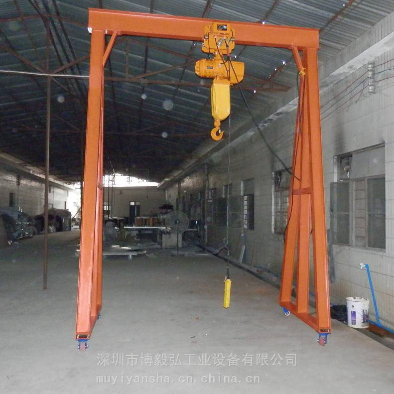 簡易小型龍門吊架0.5噸手推式懸臂架萬向移動1噸2噸3噸電動龍門架