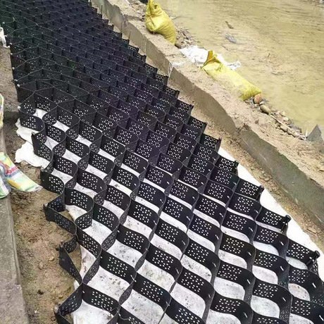鑫宇HDPE土工格室邊坡防護(hù)擋土墻高分子150-445路基加固蜂巢格室