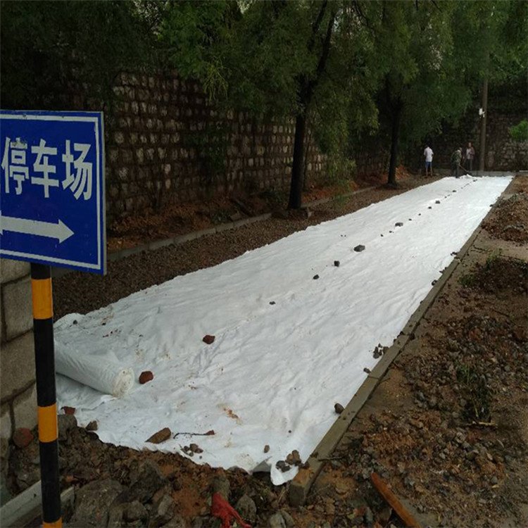 白色土工布水利人工湖工程過濾滲排水用滌綸短纖無紡布