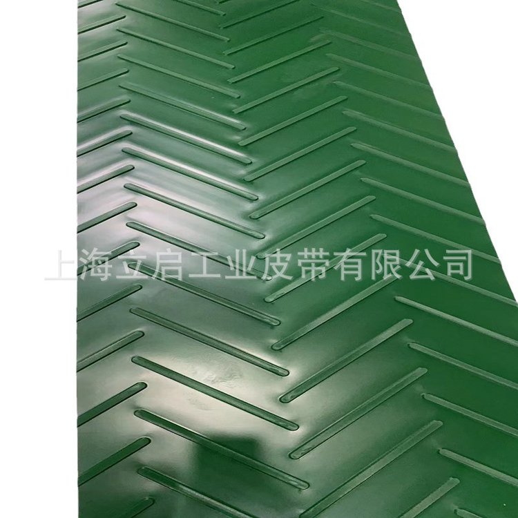 廠家直銷流水線飼料行業(yè)八字紋運輸帶防滑綠色PVC傳輸帶