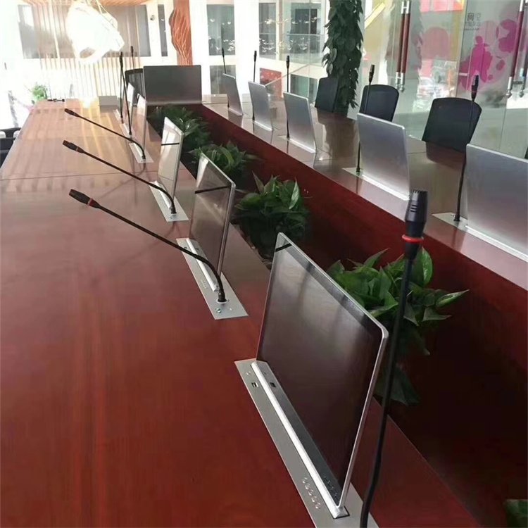 17.3寸帶話(huà)筒超薄液晶電視升降架升降器無(wú)紙化多媒體會(huì)議系統(tǒng)