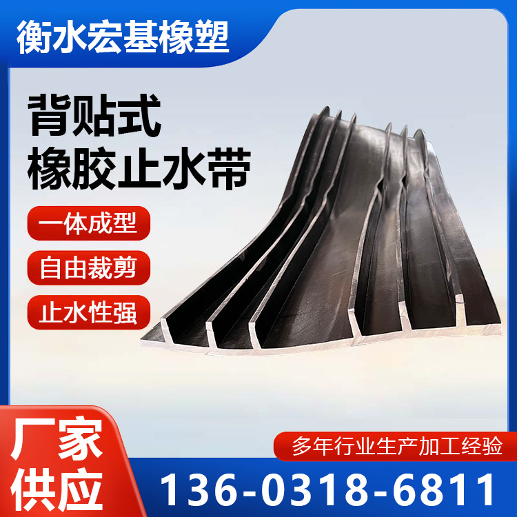 宏基背貼式橡膠止水帶外貼型止水橡膠帶橋梁隧道施工縫支持定制