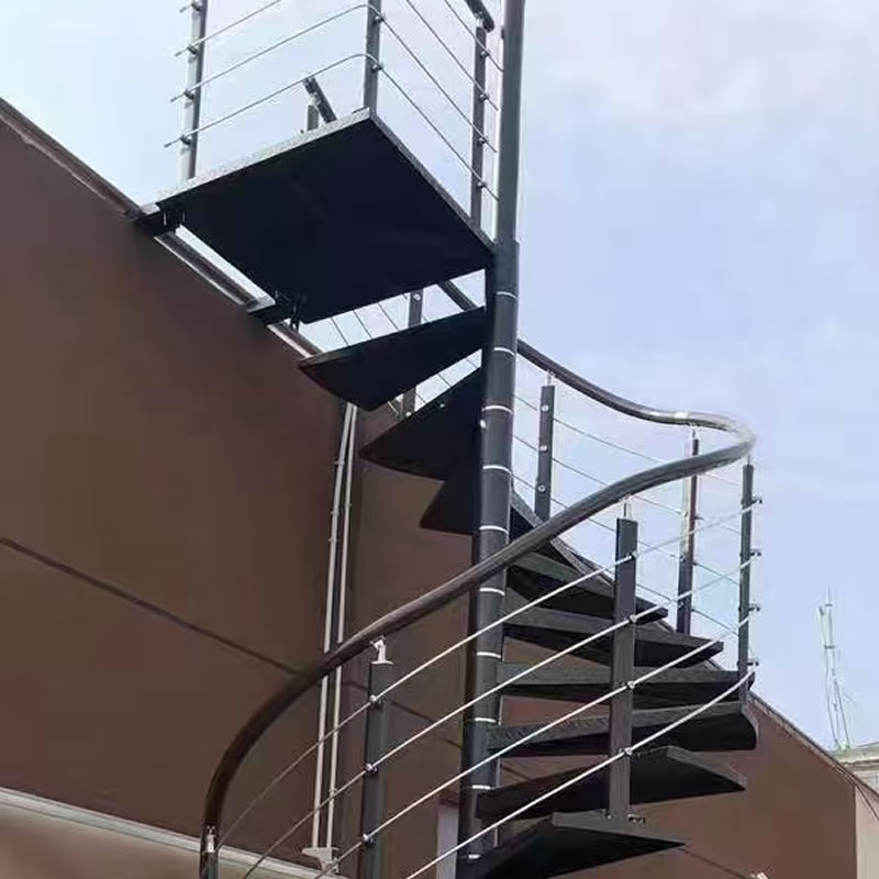 中柱旋轉樓梯自建房二層室外抗壓耐磨防滑螺旋型地下車庫停車場用