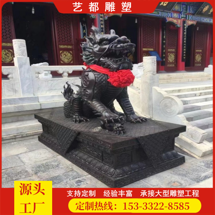 大型銅麒麟獅子馬牛鹿1米2米貔貅動物雕塑定制藝都廠家