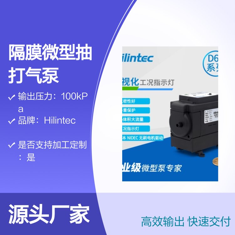 HilintecD60微型隔膜抽打氣泵小巧大流量耐高溫型負(fù)載能力強(qiáng)