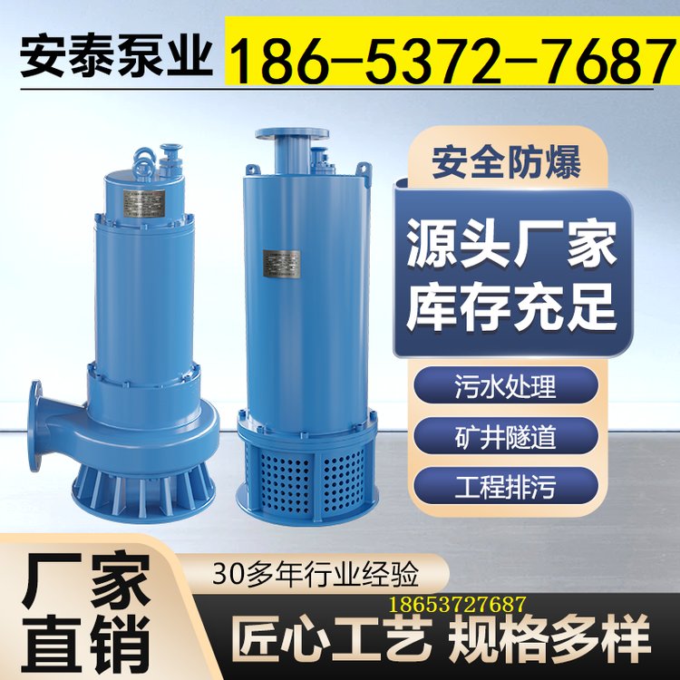 WQB15-32-4廠用隔爆型潛水排污泵礦用污水提升泵不銹鋼防爆泵
