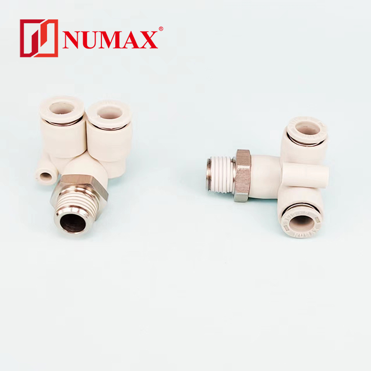外螺紋偏三通接頭NUMAX氣動雙管彎頭KGLU新能源耐腐蝕