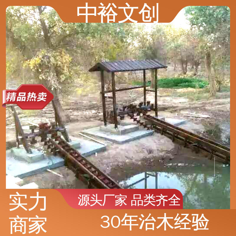 戶外木作景觀地標建筑烏篷船獨輪車本地定做廠家預(yù)制設(shè)計