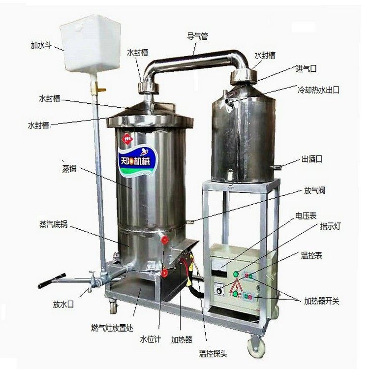 小型釀酒設(shè)備，純糧散白酒加工機(jī)，電熱溫控蒸酒好操作