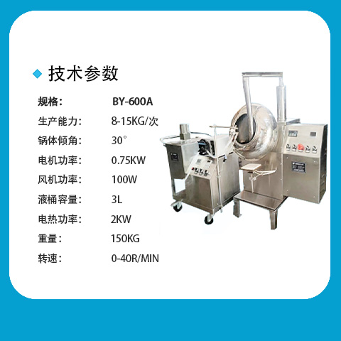BY-600A藥丸包衣實驗室藥品薄膜包衣機食品種子巧克力包衣