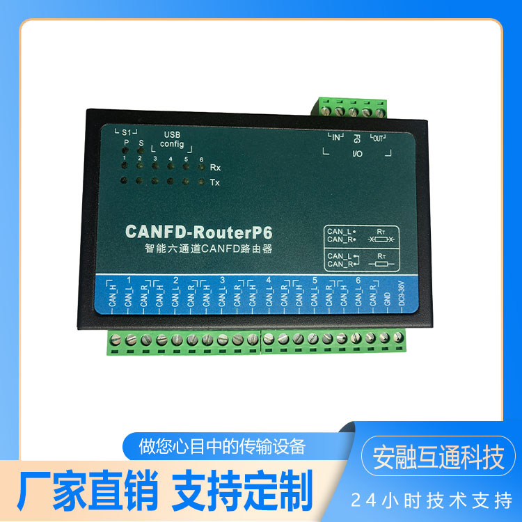 CANFD集線器CANFD-RouterP6雙比特率傳輸可用于汽車自動化